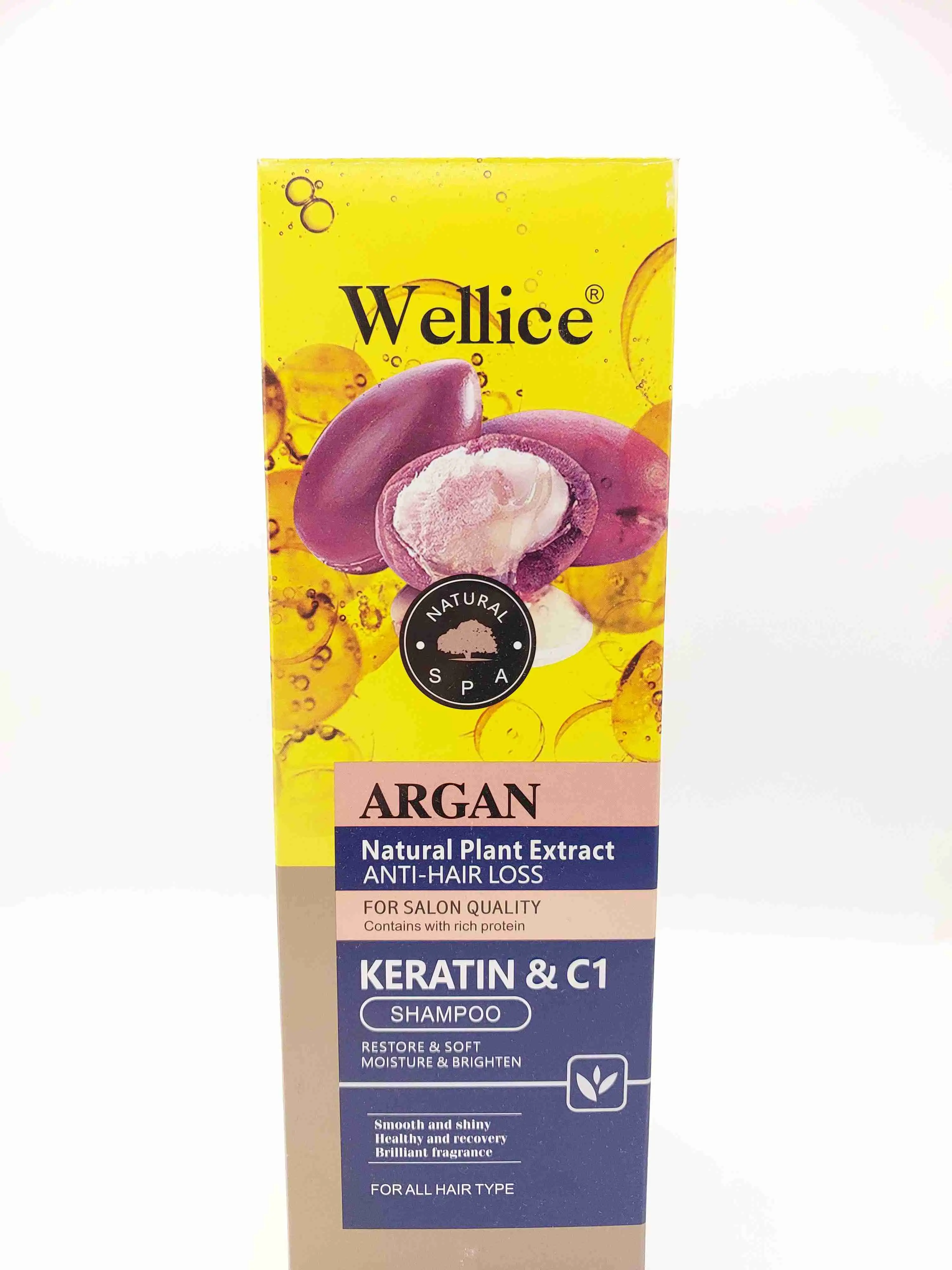 شامپو ضد ریزش آرگان ویلایس ( WELLICE ) مدل KERATIN & C1