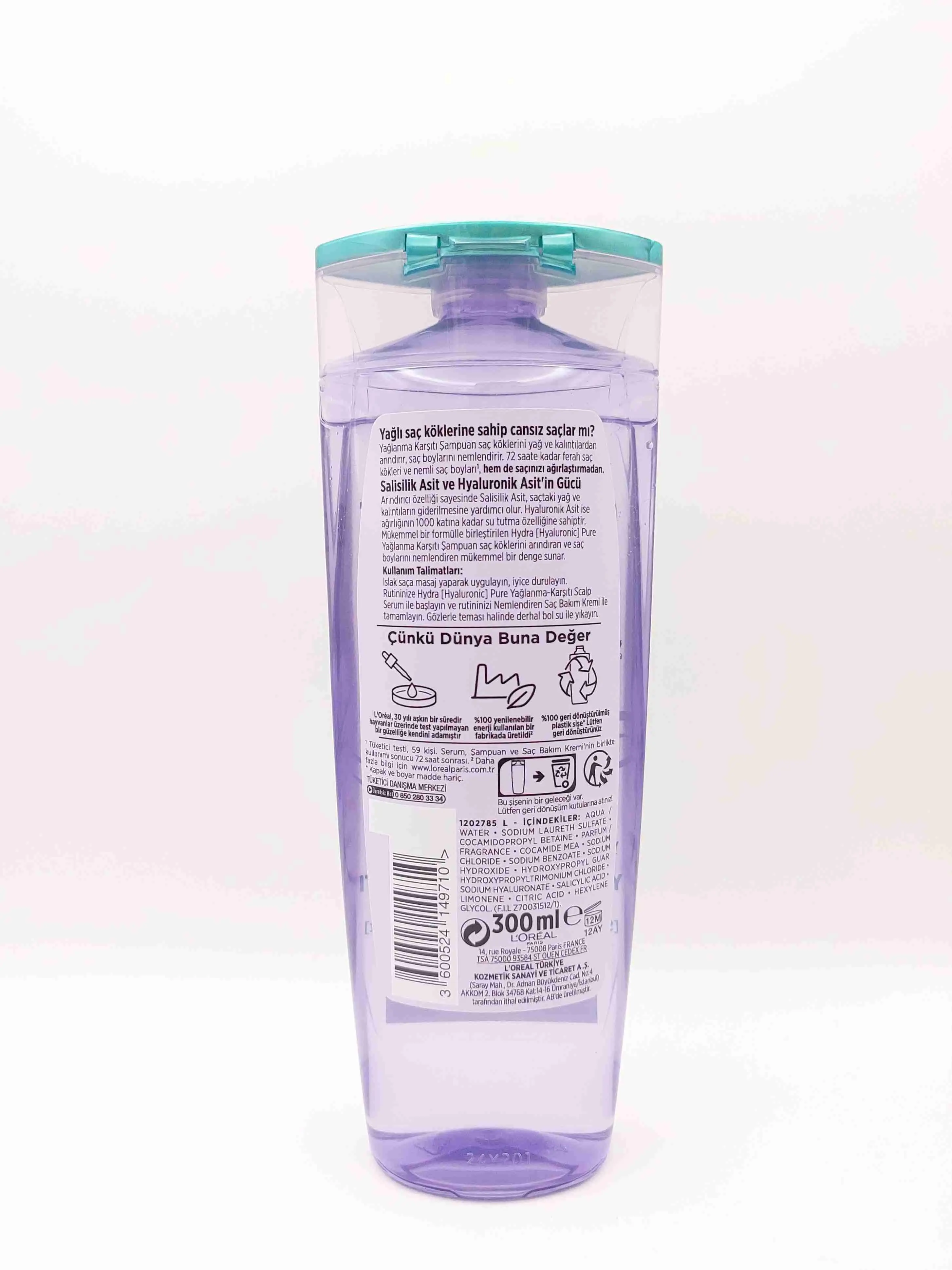 شامپو ضد چربی لورئال پاریس Elseve Hydra Hyaluronic Pure