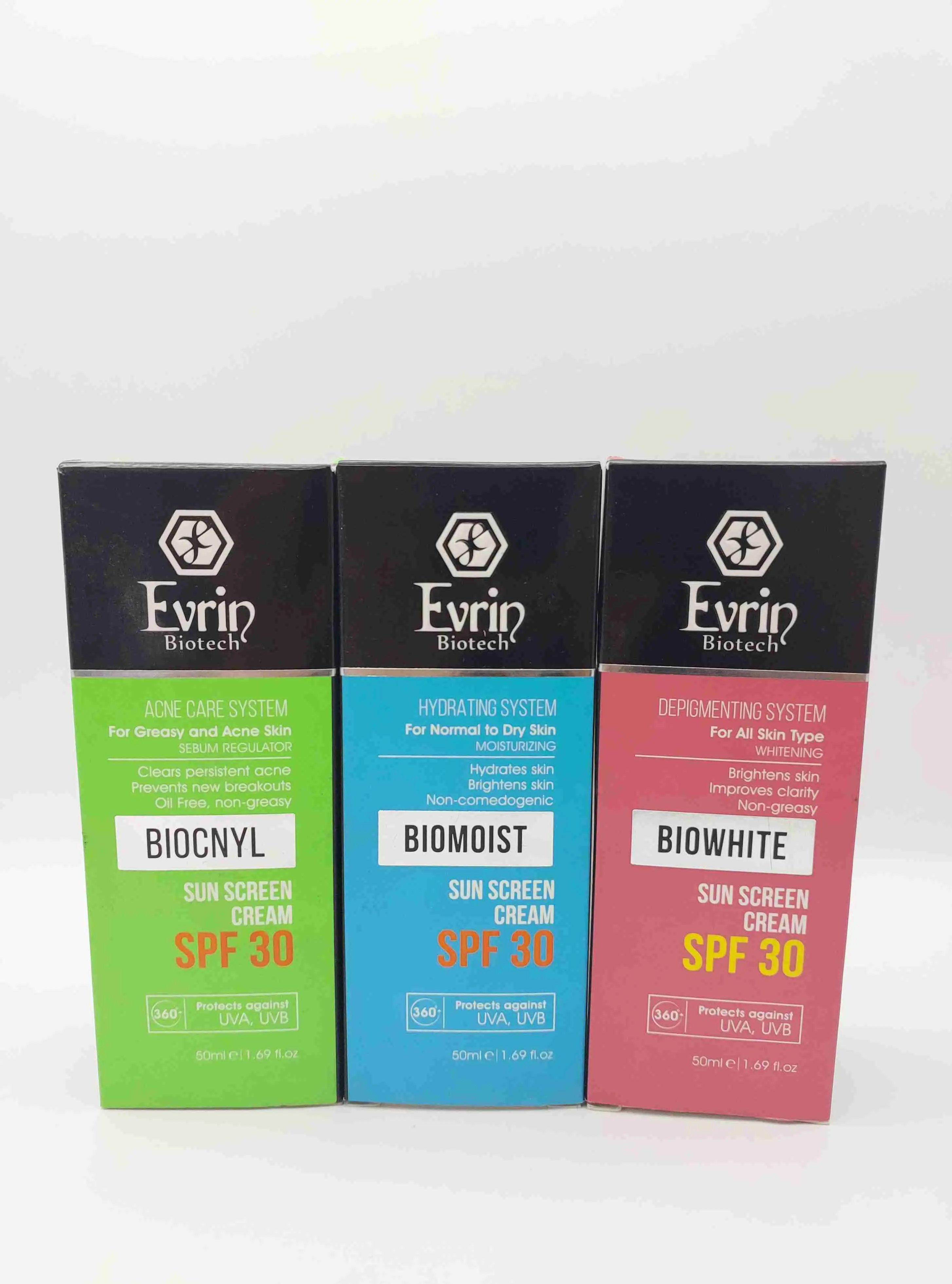 کرم ضد آفتاب بیوکنل SPF 30 پوست‌های چرب و مستعد آکنه اورین ( Evrin ) 