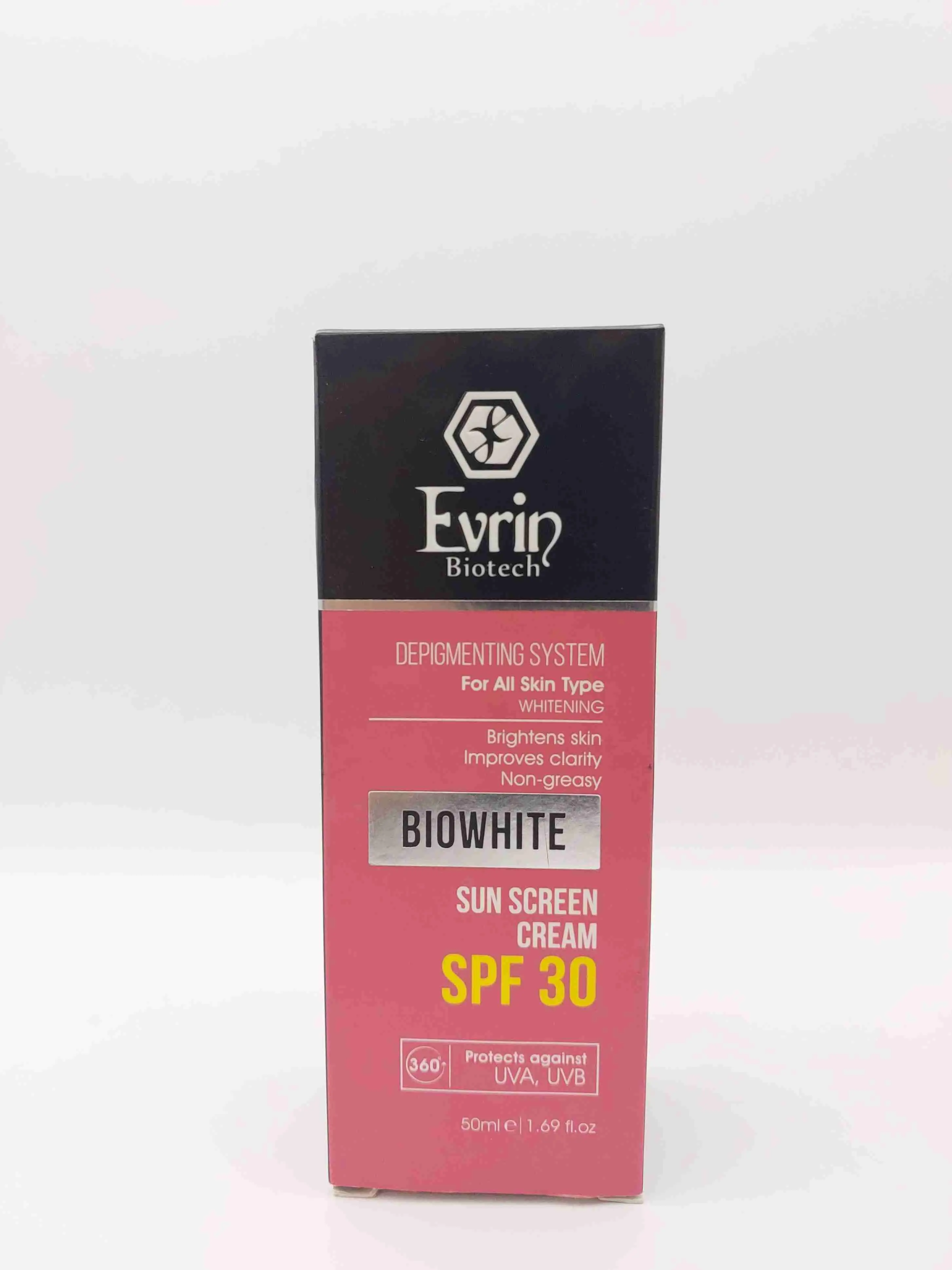 کرم ضد آفتاب بیو وایت SPF 30 روشن‌کننده پوست اورین ( Evrin )