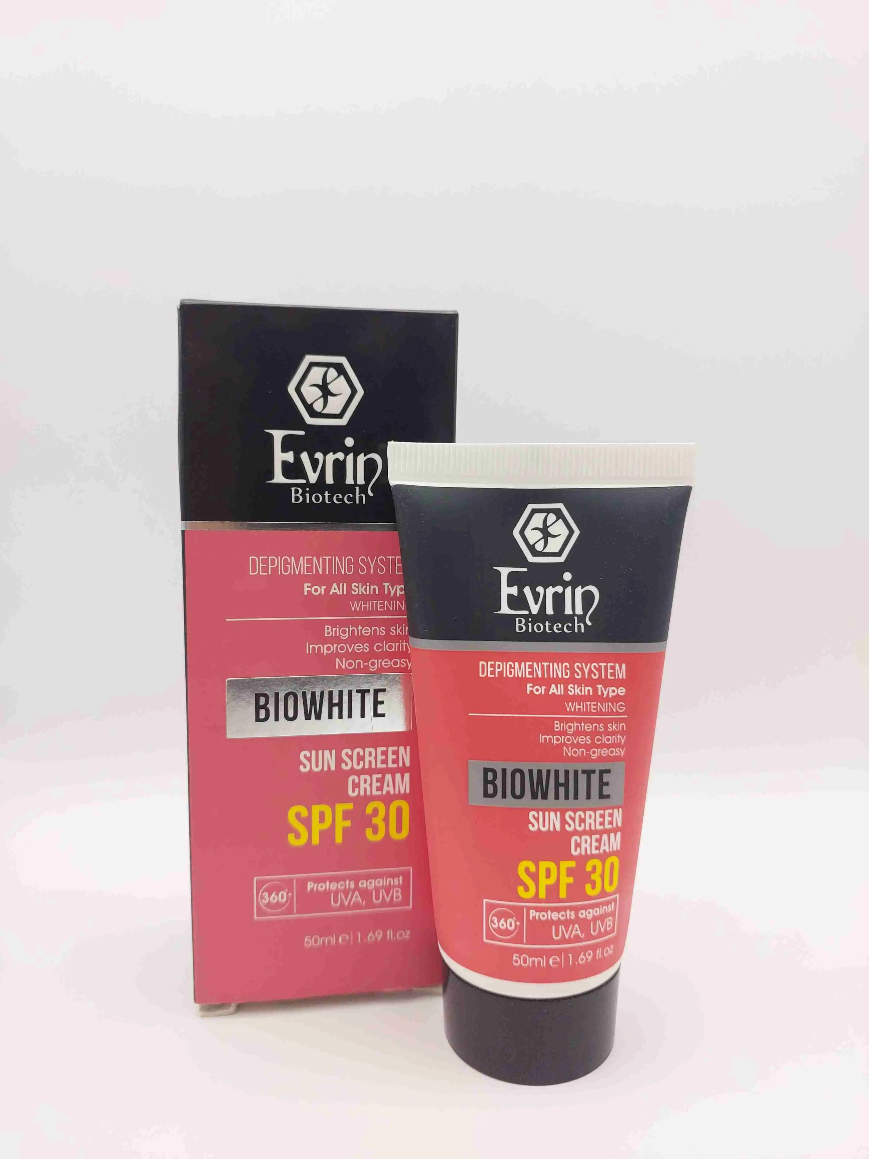 کرم ضد آفتاب بیو وایت SPF 30 روشن‌کننده پوست اورین ( Evrin )