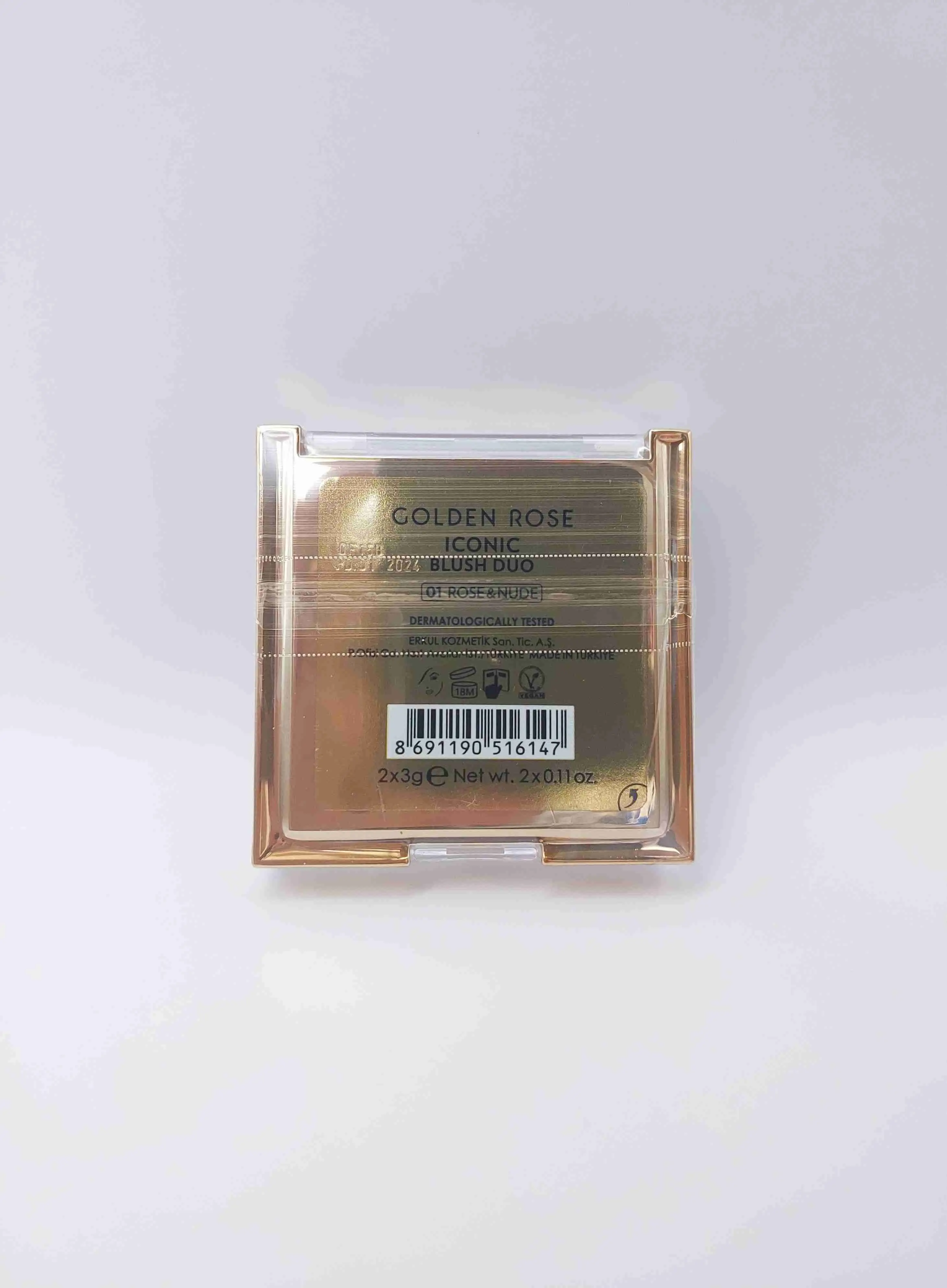 پالت رژگونه آیکونیک شماره 01 ( ROSE & NUDE ) گلدن رز GOLDEN ROSE 