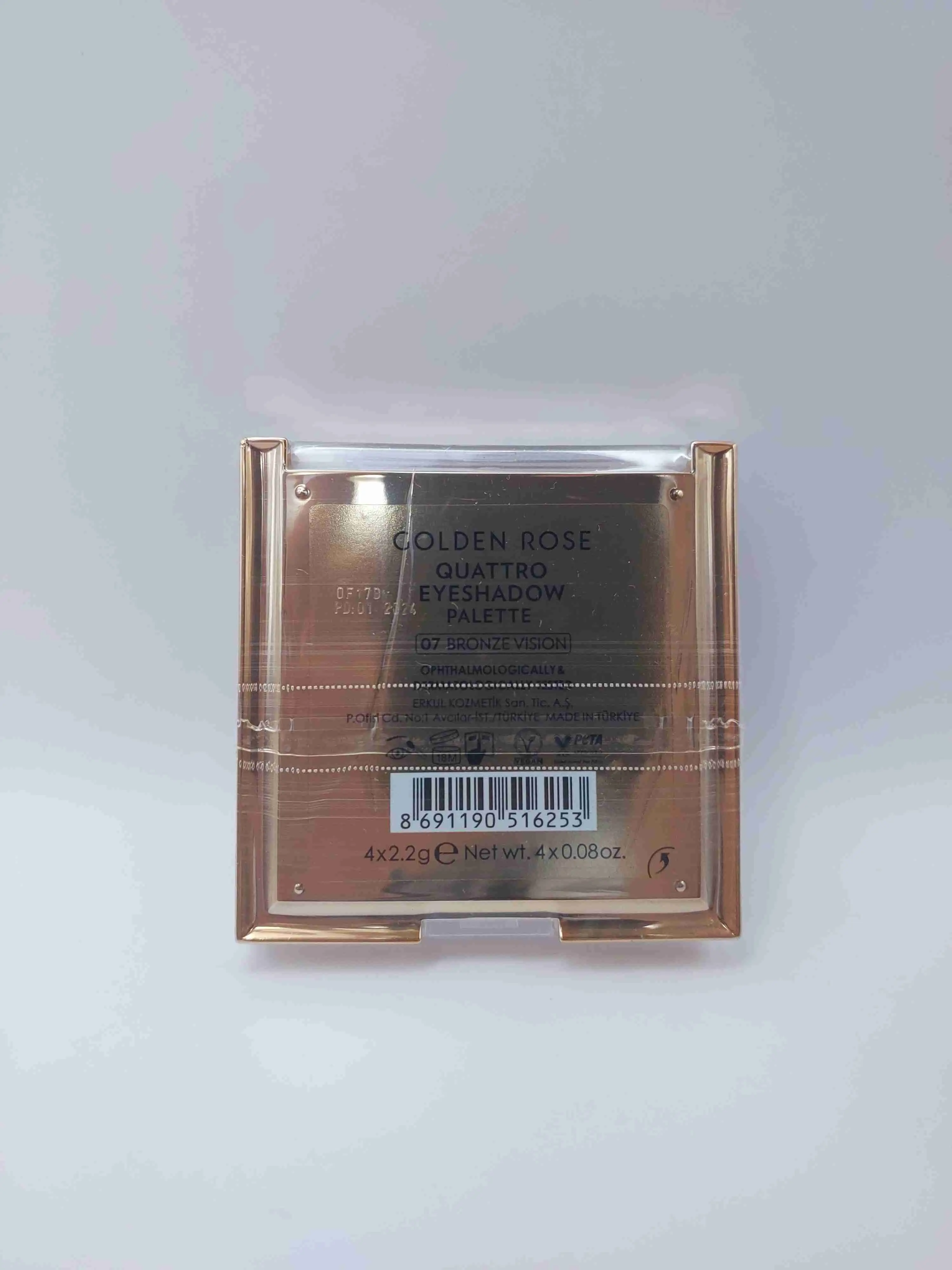 پالت سایه چشم چهار رنگ Quattro Eyeshadow شماره BRONZE VISION 07 گلدن رز ( GOLDEN ROSE )