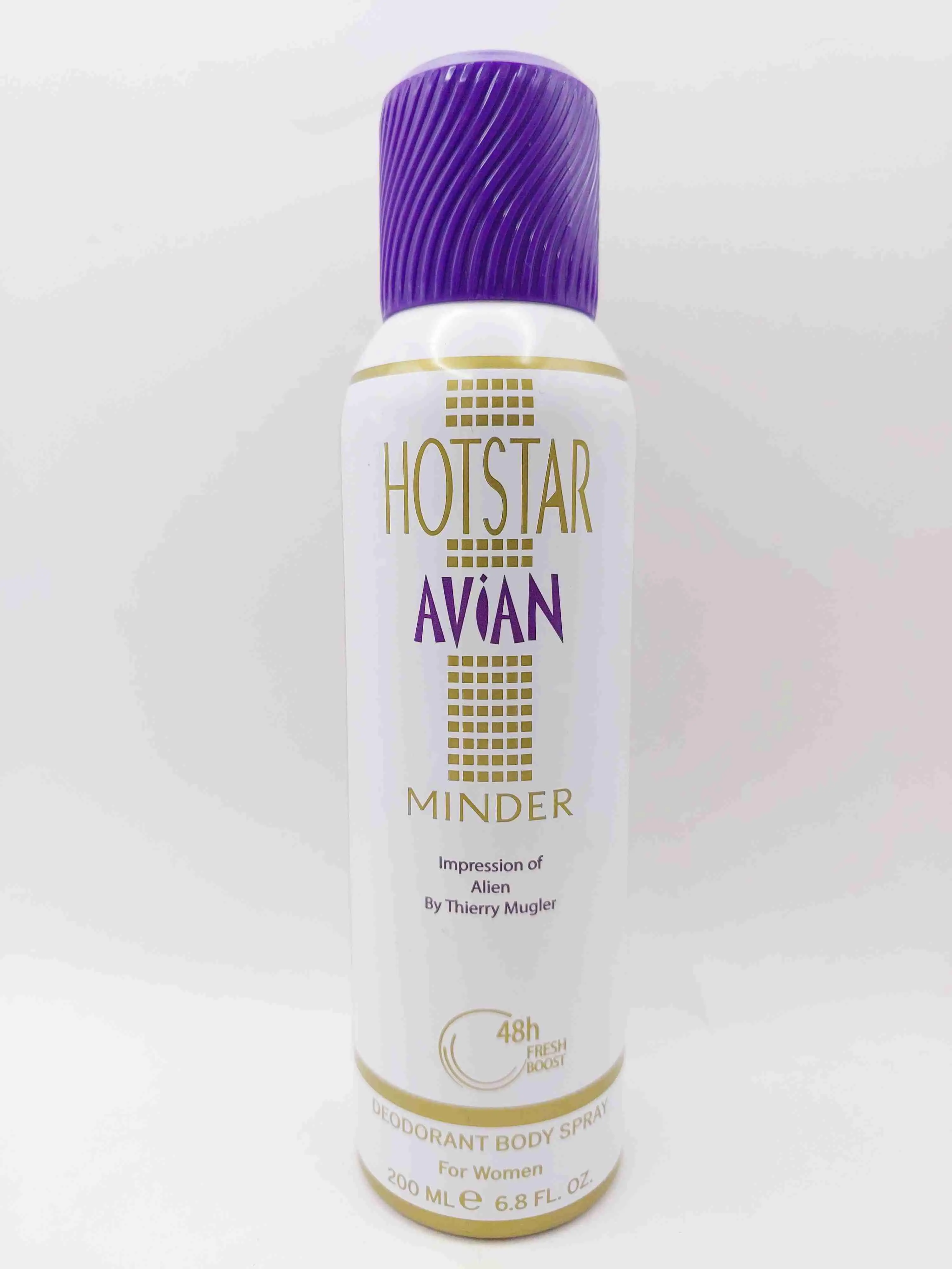 اسپری بدن زنانه Hotstar Avian Minder رایحه عطر Alien برند Thierry Mugler