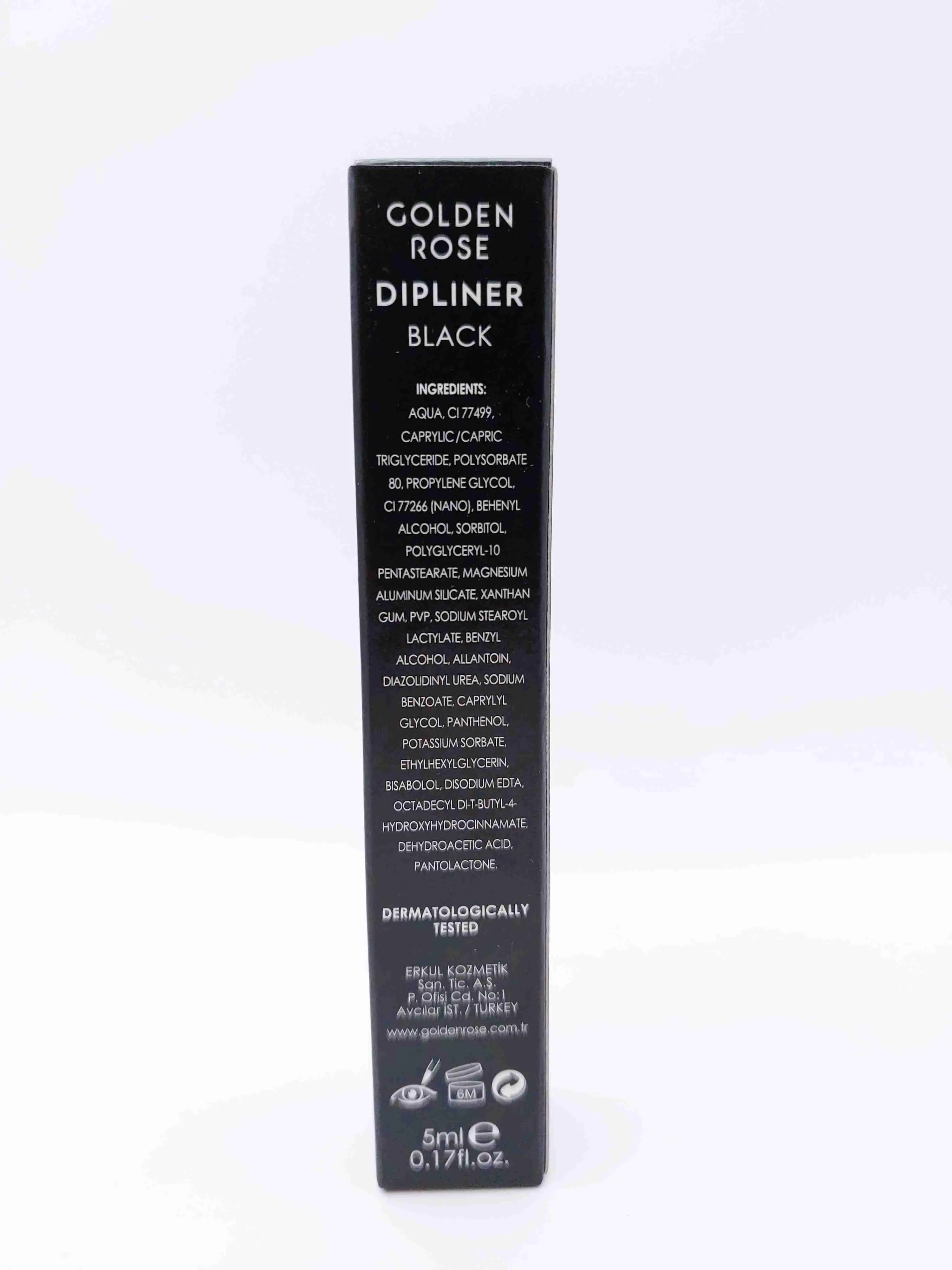خط چشم ماژیکی کوزه ای ضد آب مشکی لیکوئید آیلایتر GOLDEN ROSE Dipliner