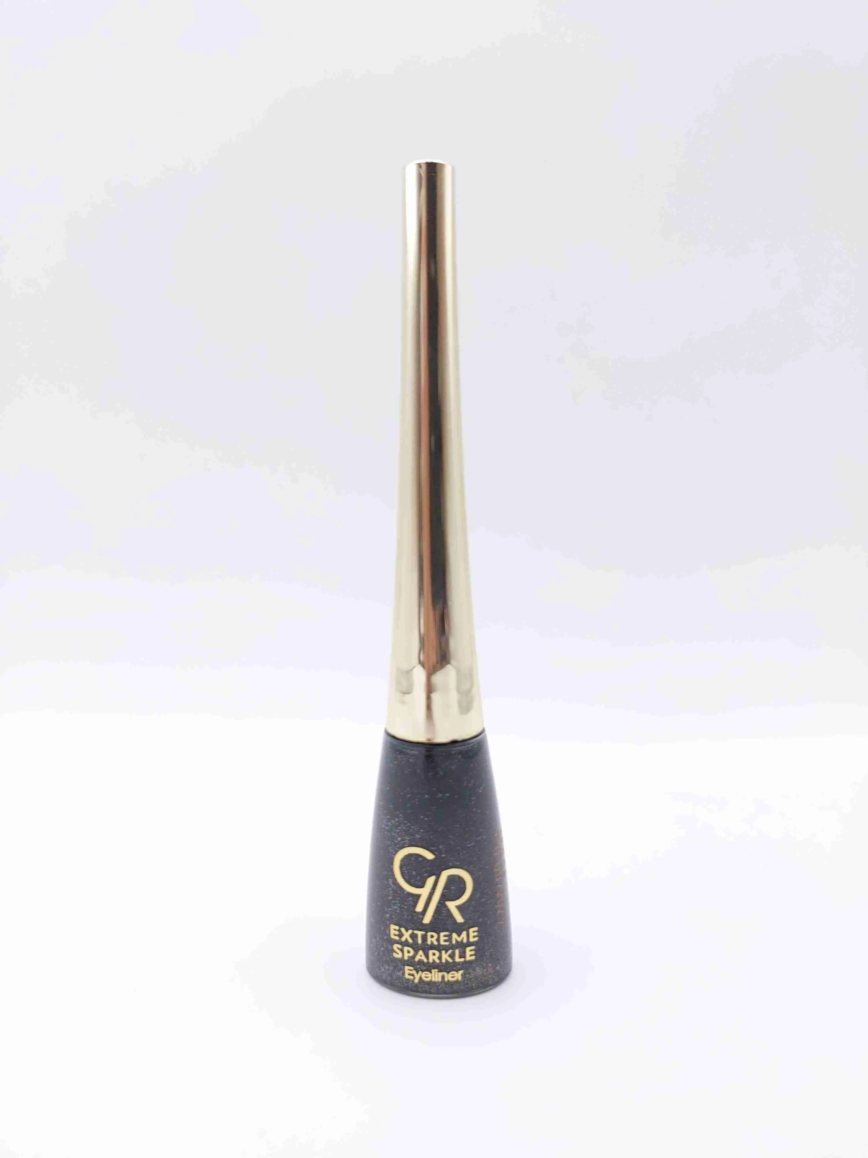 خط چشم ماژیکی کوزه ای ضد آب رنگ مشکی براق لیکوئید آیلایتر شماره 102 GOLDEN ROSE Extreme Sparkle