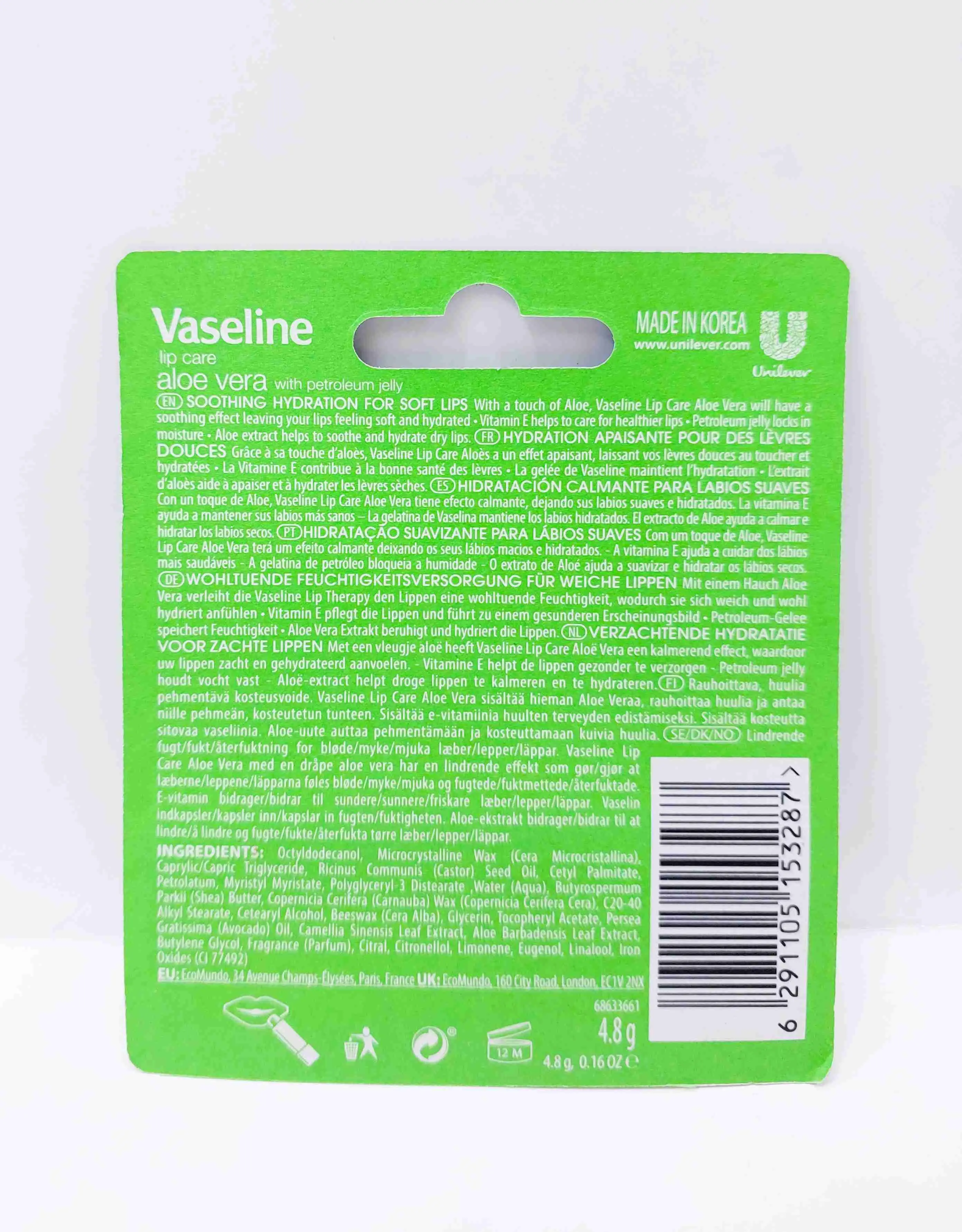 بالم لب استیکی وازلین آلوئه ورا Vaseline