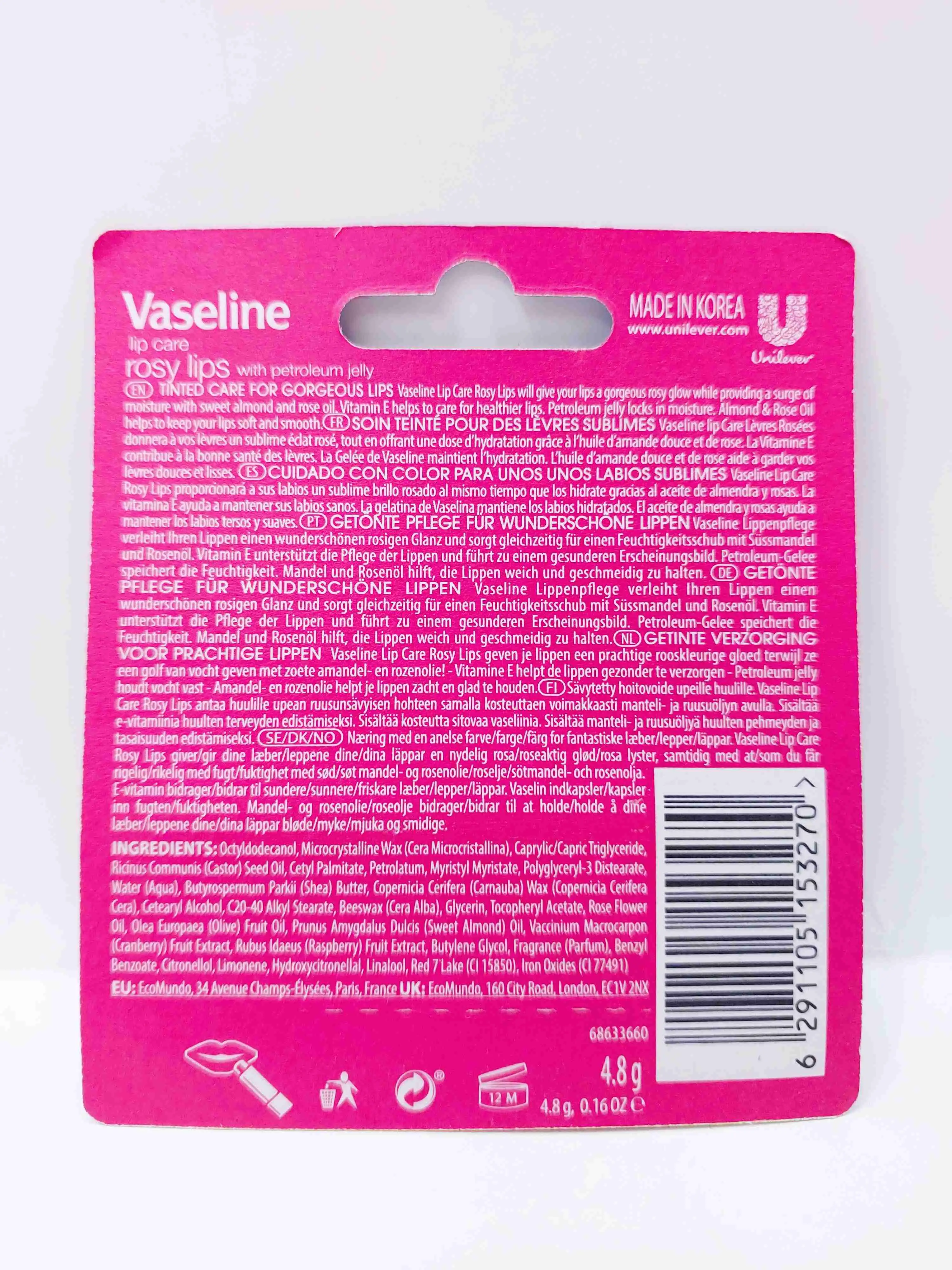 بالم لب استیکی وازلین رز Vaseline