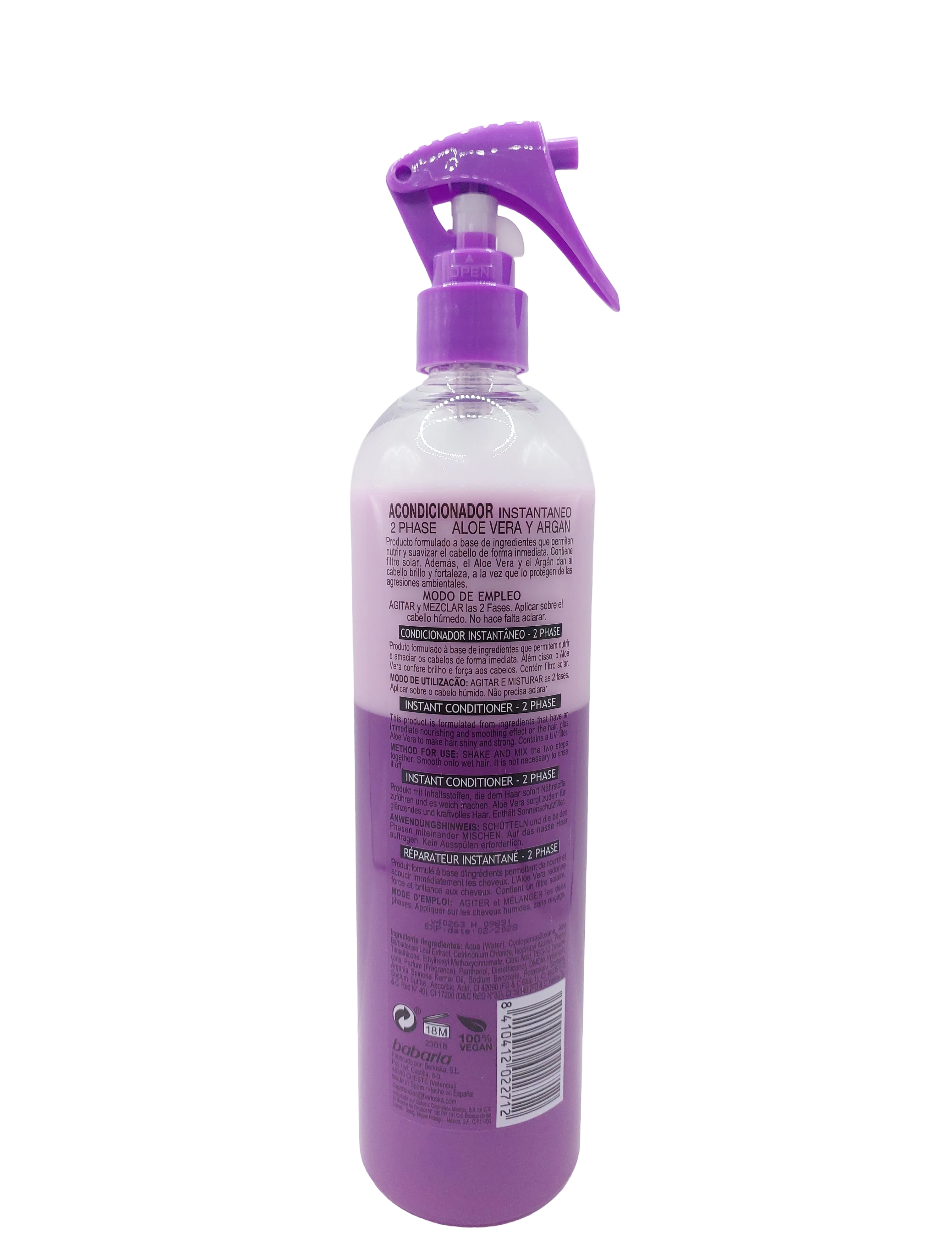 اسپری مو باباریا مدل Aloe Vera حجم 500 میلی لیتر کد 2 